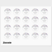 Lavender Paars Floral Hartelijk dank Ronde Sticker (Vel)