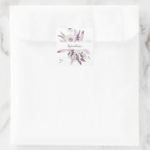 Lavender Paars Floral Hartelijk dank Vierkante Sticker (Tas)
