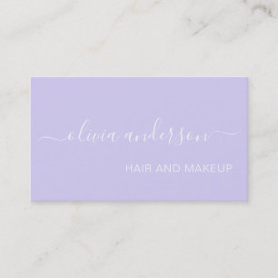 Lavender Paars Girly Simple Hair Makeup Salon Visitekaartje