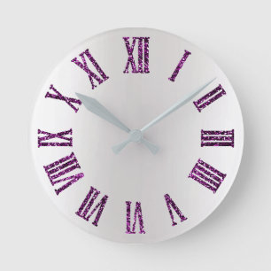 Lavender Paars Gray Silver Ombre Minimal Black Ronde Klok