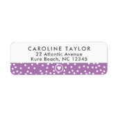 Lavender Paars Heart & Stippen Cute Girly Address Etiket (Voorkant)