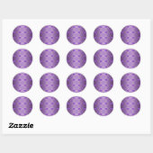  lavender Paars Hearts Damask Ronde Sticker (Vel)