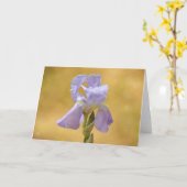 Lavender Paars Iris Flower Art Note Kaart (Gele Bloem)