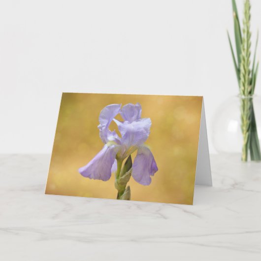 Lavender Paars Iris Flower Art Note Kaart (Voorkant)