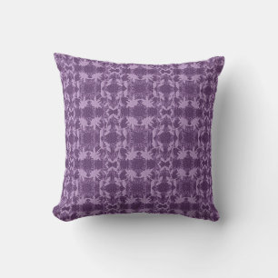  lavender Paars Lace Pattern Monogramed Kussen