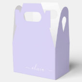 Lavender Paars Modern Script Girly Monogram Naam Bedankdoosjes (Geopend)