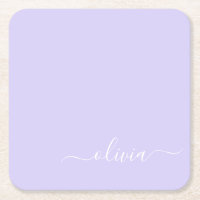 Lavender Paars Modern Script Girly Monogram Naam