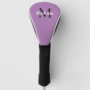Lavender Paars Modern Script Monogram Naam Dames Golfheadcover