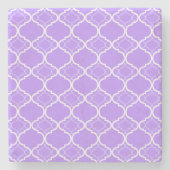 Lavender Paars Quatrefoil Geometric Pattern Stenen Onderzetter (Voorkant)
