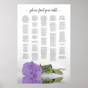 Lavender Paars Roos Alfabetische Zitschaart Poster