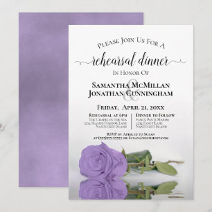 Lavender Paars Roos Chic Wedding Rehearsal Dinner Kaart