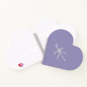 Lavender Paars Script Monogram Naam Hartvorm Notitieboek (Binnen)