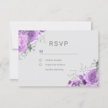 Lavender Paars & Silver Floral Elegant Wedding