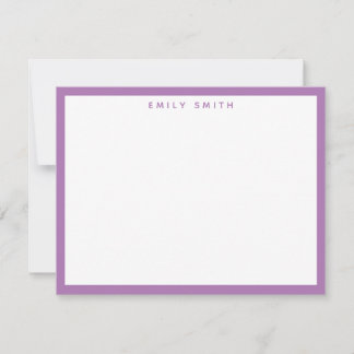 Lavender Paars Simple Modern Note Kaart Notitiekaartje