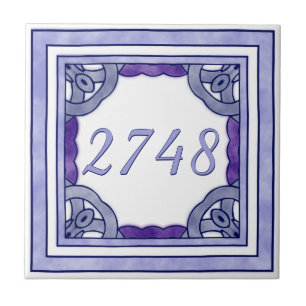 Lavender Paars Small House Number Tegeltje