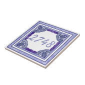 Lavender Paars Small House Number Tegeltje (Zijkant)