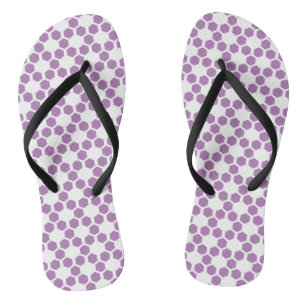 Lavender Paars White Geometric Hexagon Patroon Teenslippers