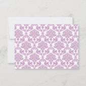 Lavender Paarse Damask Uitnodiging (Achterkant)