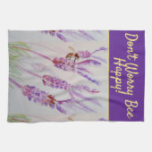 Lavender Paarse Floral Art maakt zich geen zorgen  Theedoek (Horizontaal)