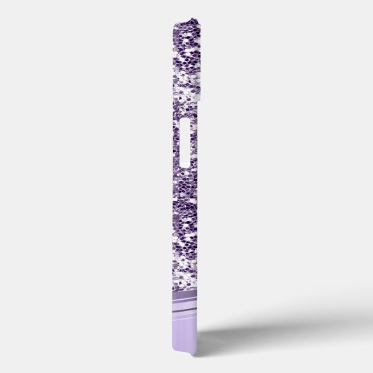 Lavender Paarse Glitter Kijk Monogram Initialen Case-Mate iPhone Case (Achterkant / Rechts)