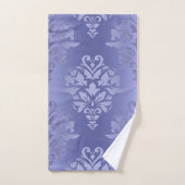 Lavender Paarse gradiënt Floral Damask Print Bad Handdoek (Handdoek)