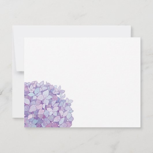 Lavender Paarse Hydrangea Wedding RSVP (Achterkant)