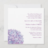Lavender Paarse Hydrangeas Wedding Kaart (Achterkant)