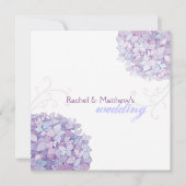 Lavender Paarse Hydrangeas Wedding Kaart (Voorkant)