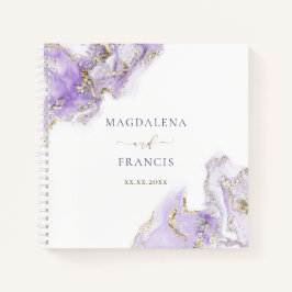 lavender paarse marmer met inkt Guest Book Notitieboek