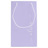 Lavender Paarse Moderne Script Meisjesachtige Mono Klein Cadeauzakje (Achterkant)