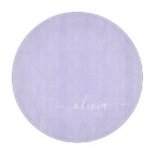 Lavender Paarse Moderne Script Meisjesachtige Mono Snijplank (Voorkant)