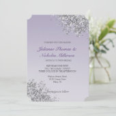 Lavender Paarse Ombre Silver Glitter Sparkle Kaart (Staand voorkant)