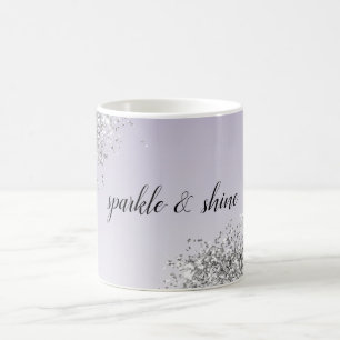 Lavender Paarse Ombre Silver Glitter Sparkle Koffiemok