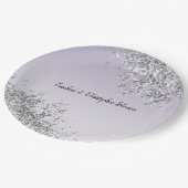Lavender Paarse Ombre Silver Glitter Sparkle Papieren Bordje (Gekanteld)