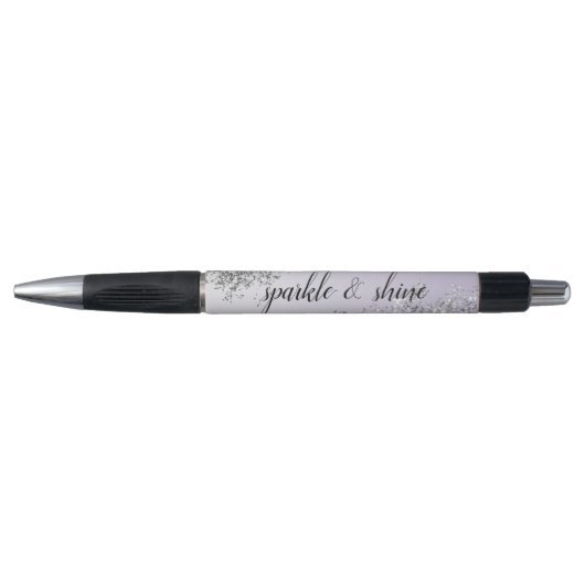Lavender Paarse Ombre Silver Glitter Sparkle Pen (Voorkant)