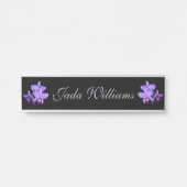 Lavender Paarse Orchids Hanging Wall naamplaat (Voorkant)