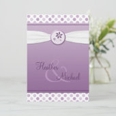 Lavender Paarse Polka Dot Weddenschap Kaart (Staand voorkant)