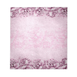 Lavender Paarse Roze  Rozen Floral Notitieblok