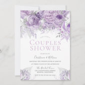 Lavender Paarse Silver Floral Couples Kaart (Voorkant)