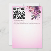 Lavender paarse stoffige roze rozen sjabloon bruil kaart (Achterkant)