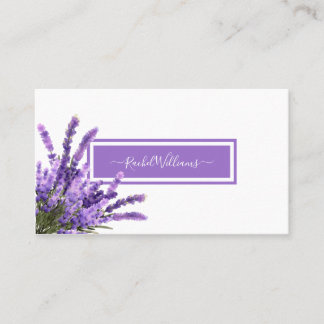 Lavender Paarse Waterverf Elegant minimalist Visitekaartje