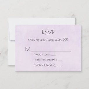 Lavender Paarse Waterverf RSVP Kaartje