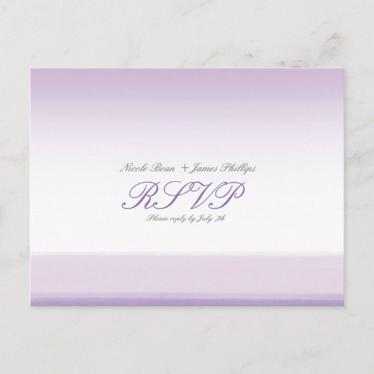 Lavender Paarse Waterverf RSVP Wedding Briefkaart (Voorkant)