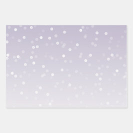 Lavender Paarse White Bokeh Confetti Inpakpapier Vel