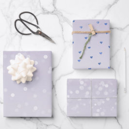 Lavender Paarse White Bokeh Confetti Inpakpapier Vel