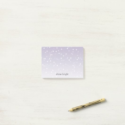 Lavender Paarse White Bokeh Confetti Post-it® Notes (Op bureau)