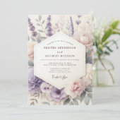 Lavender Painted Meadow Wedding Kaart (Staand voorkant)