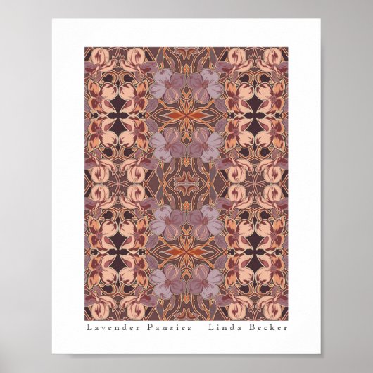 Lavender Pansies Originele Kunst van Linda Becker Poster (Voorkant)