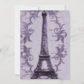 Lavender Paris Grunge Faire-part de mariage (Dos)