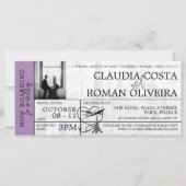 Lavender Paris Mariage Boarding Pass Invitation (Devant)